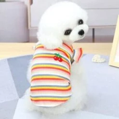 Sexy Soft Pet Clothing Dog Dresses Summer Cherry Pattern Pink White Yellow Cool Shirt Skirt Puppy Cat Dress Costume A2 L -Dog Supplies Store 316LPVADRuL. AC