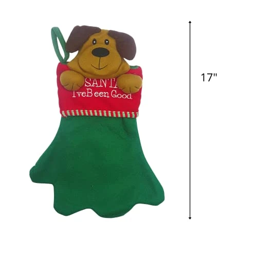 Jumbo Red And Green Felt Christmas Stocking For Dogs, Santa I've Been Good, Cute Funny Xmas Decorations For Fireplaces, Mantels, Walls, And More, 17 Inches 5 Jumbo Red And Green Felt Christmas Stocking For Dogs, Santa I've Been Good, Cute Funny Xmas Decorations For Fireplaces, Mantels, Walls, And More, 17 Inches - Image 5
