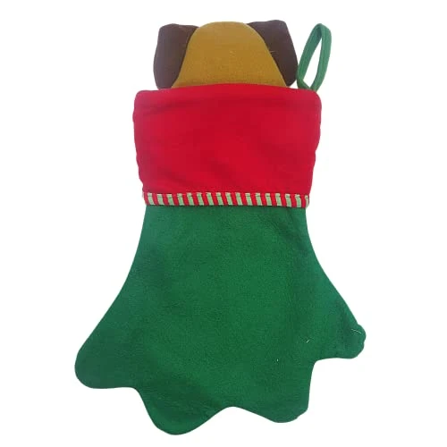 Jumbo Red And Green Felt Christmas Stocking For Dogs, Santa I've Been Good, Cute Funny Xmas Decorations For Fireplaces, Mantels, Walls, And More, 17 Inches 6 Jumbo Red And Green Felt Christmas Stocking For Dogs, Santa I've Been Good, Cute Funny Xmas Decorations For Fireplaces, Mantels, Walls, And More, 17 Inches - Image 6