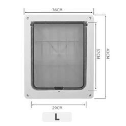 Pet Flap Door, Guard Food Glossy Universal Screw Fixing Automatic Closing Controllable Access Cat Door For Dog Holes For Cat Holes L -Dog Supplies Store 31GzmjDcuoL