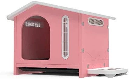 VATO Dog Kennel, Waterproof Plastic Doghouse For Small Pets, Durable Puppy House With Two Food Bowls, 22.8x20.9x22 Inches, Indoor And Outdoor, Up To 30 LBS (Grey) 8 VATO Dog Kennel, Waterproof Plastic Doghouse For Small Pets, Durable Puppy House With Two Food Bowls, 22.8x20.9x22 Inches, Indoor And Outdoor, Up To 30 LBS (Grey) - Image 8