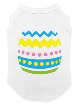 Easter Egg Outfit - Bunny Dye Colorful Dog Shirt (White, Large)