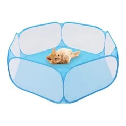 Small Pet Playpen Interactive Portable Foldable Small Pet Cage Tent Heavy Duty Pet Cage Tent Blue -Dog Supplies Store 31Oc6WxebBL