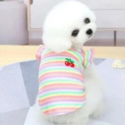 Sexy Soft Pet Clothing Dog Dresses Summer Cherry Pattern Pink White Yellow Cool Shirt Skirt Puppy Cat Dress Costume A2 L -Dog Supplies Store 31XnjBEqBCL. AC