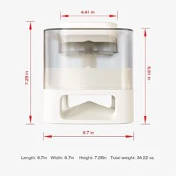 HANAMYA Dog Food/Treats Dispensing Container Toy | Interactive Pet Toy | Slower Feeder With Press Button, White -Dog Supplies Store 31cFPg1IDAS