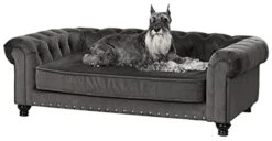 Enchanted Home Pet Wentworth Gray Sofa, 44.5" L X 27.5" W X 14" H
