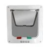 4 Ways Lockable Dog Cat Kitten Door Security Flap Door Small Animal Puppy Kitten Gate Pet Supplies Brown White