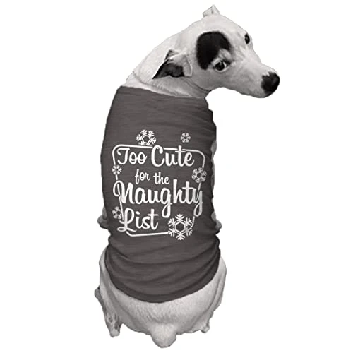 Too Cute For The Naughty List - Adorable Dog Shirt (Dark Gray, Small) 1 Too Cute For The Naughty List - Adorable Dog Shirt (Dark Gray, Small)