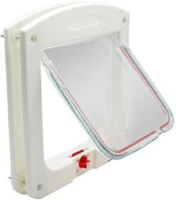 4 Way Safe Lockable Cat Dog Door Small Dog Kitten Lock Flap Pet Tunnel White Brown Plastic Animal Small Pet Cat Dog Gate -Dog Supplies Store 31nDjHNmqpL. AC