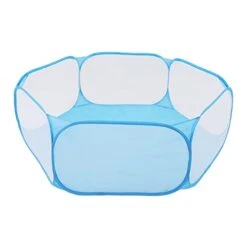 Small Animals Tent, Foldable Pet Playpen Portable Outdoor Exercise Yard Fence For Cat Rabbits Bunny Hamster Guinea Pig Chinchillas Blue