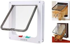 XIAOYU Interior 4 Ways Locking Cat Dog Door & Flaps, Brown, Large -Dog Supplies Store 41 7eQ7DU0L. AC 2
