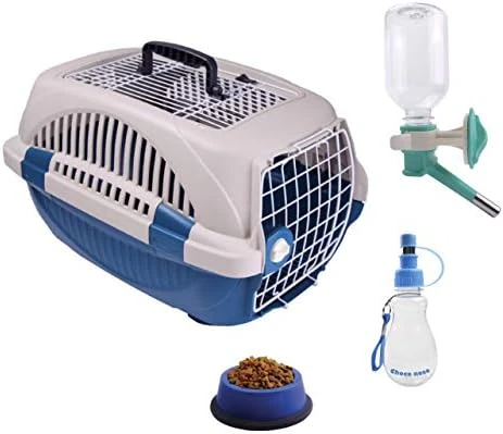 Choco Nose Travel Kennel Set - Durable Top Load Pet Carrier/Crate For Animals Under 12 Lb, Small Dogs/Puppy/Cat/Rabbit- Includes Patented No Drip Water Bottle, Portable Water Bottle + Food Bowl, Blue 7 Choco Nose Travel Kennel Set - Durable Top Load Pet Carrier/Crate For Animals Under 12 Lb, Small Dogs/Puppy/Cat/Rabbit- Includes Patented No Drip Water Bottle, Portable Water Bottle + Food Bowl, Blue - Image 7