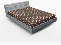 Lunarable Dog Bone Fitted Sheet Set, Simplistic Doodle Dog Food Bone Background Canine Animal Care Theme, Decorative Bedding All-Round Elastic Pocket 2 Pcs, Full Size, Ivory And Charcoal Grey -Dog Supplies Store 410JKGVzlLL. AC