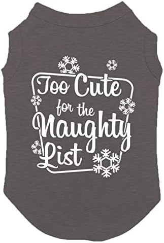 Too Cute For The Naughty List - Adorable Dog Shirt (Dark Gray, Small) 4 Too Cute For The Naughty List - Adorable Dog Shirt (Dark Gray, Small) - Image 4