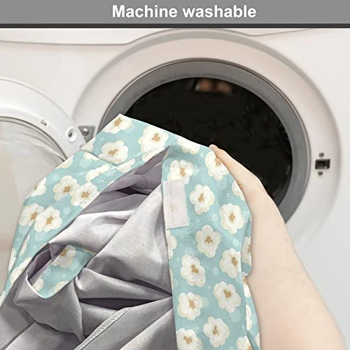 Ambesonne Popcorn Dog Crate Cover, Dream Food Of The Movie Night Snacks Tasty Cinema Treats Entertainment, Easy To Use Pet Kennel Cover For Small Dogs Puppies Kittens, 18 Inch, Eggshell Tan Pale Blue 2 Ambesonne Popcorn Dog Crate Cover, Dream Food Of The Movie Night Snacks Tasty Cinema Treats Entertainment, Easy To Use Pet Kennel Cover For Small Dogs Puppies Kittens, 18 Inch, Eggshell Tan Pale Blue - Image 2