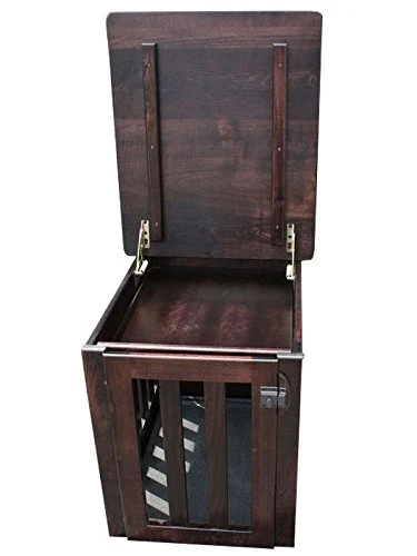 Pinnacle Wooden Dog Crate Furniture End Table Bed In Different Stain Colors (Acres, Medium (Top Lift)) 2 Pinnacle Wooden Dog Crate Furniture End Table Bed In Different Stain Colors (Acres, Medium (Top Lift)) - Image 2
