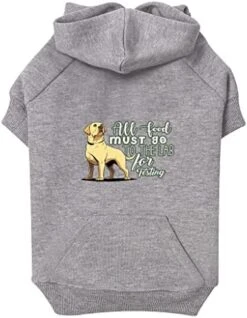 GENERIC All Food Must Go To The Lab For Testing Dog Hoodie With Pocket - Funny Quote Dog Coat - Cool Design Dog Clothing - Black, 2XL -Dog Supplies Store 411TEm7te1L. AC 1