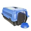 PACK LEADER Duna Travel Carrier Cage For Dogs Girls Or Cats Rigid Material Portable With Metal Grate | Size 57 X 39 X 31 Cm | Small Dog | Includes A Food Plate | Blue