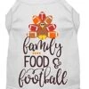 Family, Food, And Football Screen Print Dog Shirt White XXL