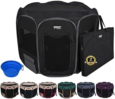 WINiPET 2-Door Folding Soft Pet Playpen (2 Year Warranty), Plus Carrying Bag And Food Grade Silicone Bowl, 10-Size And 12-Color Portable Dog Cat Playpen, Exercise Pen, Indoor & Outdoor Pet Home 13 WINiPET 2-Door Folding Soft Pet Playpen (2 Year Warranty), Plus Carrying Bag And Food Grade Silicone Bowl, 10-Size And 12-Color Portable Dog Cat Playpen, Exercise Pen, Indoor & Outdoor Pet Home - Image 13
