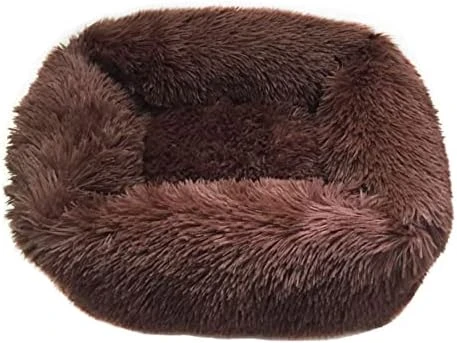 Square Dog Bed Super Soft Warm Plush Cat Mat For Little Medium Large Pets Bed Nest Cushion Puppy Winter Sleeping Mats (Medium,Light Brown) 4 Square Dog Bed Super Soft Warm Plush Cat Mat For Little Medium Large Pets Bed Nest Cushion Puppy Winter Sleeping Mats (Medium,Light Brown) - Image 4