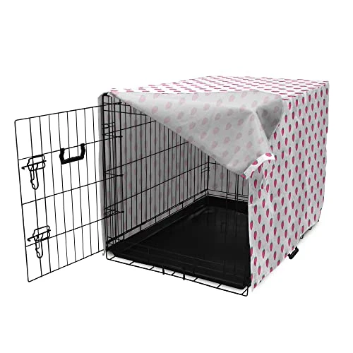 Lunarable Strawberry Dog Crate Cover, Fruits Pattern Summer Food Lover Illustration, Easy To Use Pet Kennel Cover For Medium Large Dogs, 48 Inch, Sea Green Magenta 3 Lunarable Strawberry Dog Crate Cover, Fruits Pattern Summer Food Lover Illustration, Easy To Use Pet Kennel Cover For Medium Large Dogs, 48 Inch, Sea Green Magenta - Image 3