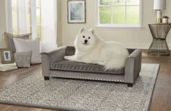 Enchanted Home Pet Gray Luna Pet Sofa, 41.75" L X 26.5" W, Large