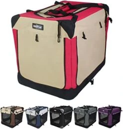 EliteField 3-Door Folding Soft Dog Crate (2 Year Warranty), Indoor & Outdoor Pet Home, Multiple Sizes And Colors Available (42" L X 28" W X 32" H, Purple) -Dog Supplies Store 4163itbC48L. AC