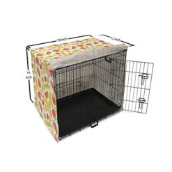 Lunarable Watermelon Dog Crate Cover, Hawaiian Food Pattern With Pineapple Strawberry Lemons And Bananas Grunge Effect, Easy To Use Pet Kennel Cover For Small Dogs Puppies Kittens, 18 Inch, Multicolor -Dog Supplies Store 416o4cFhTkL