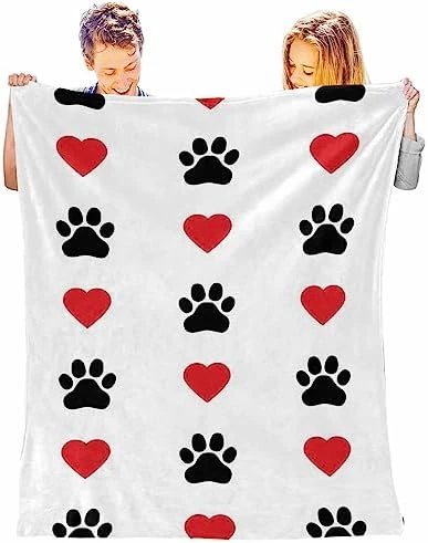 InterestPrint Bed Blankets Dog Paw Bone Food Bowl Ball Toy Throw Blanket For Couch Durable Blanket Warm Blanket For Everyone 70"(W) X 80"(L) 10 InterestPrint Bed Blankets Dog Paw Bone Food Bowl Ball Toy Throw Blanket For Couch Durable Blanket Warm Blanket For Everyone 70"(W) X 80"(L) - Image 10