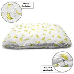 Ambesonne Banana Pet Bed, Graphic Illustration Of Tropical Fruit Ripe And Healthy Exotic Food, Chew Resistant Pad For Dogs And Cats Cushion With Removable Cover, 24" X 39", Pale Green Yellow 8 Ambesonne Banana Pet Bed, Graphic Illustration Of Tropical Fruit Ripe And Healthy Exotic Food, Chew Resistant Pad For Dogs And Cats Cushion With Removable Cover, 24" X 39", Pale Green Yellow -Dog Supplies Store 419ajsbhb2L
