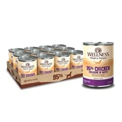 Wellness 95% Chicken Natural Wet Grain Free Canned Dog Food, 13.2-Ounce Can (Pack Of 12)