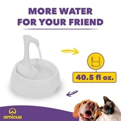 AMICUS - Aqua First USB Water Fountain For Pets - Cats And Dogs Fountains, Automatic Pet Drinking Fountain, Water Dispenser For Dogs And Cats - Ergonomic Design, Portable, Bivolt - White 11 AMICUS - Aqua First USB Water Fountain For Pets - Cats And Dogs Fountains, Automatic Pet Drinking Fountain, Water Dispenser For Dogs And Cats - Ergonomic Design, Portable, Bivolt - White -Dog Supplies Store 41A2do5qcWL