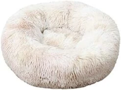 YangYan Round Washable Long Plush Dog Kennel New Super Soft Dog Mat Dog Basket Pet Bed Cat House Velvet Mats Sofa For Dog (Color : Sky Blue, Size : 40cm) -Dog Supplies Store 41A8IxqDiAL. AC