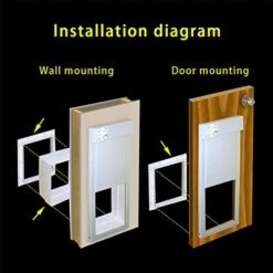 4 Ways Lockable Dog Cat Kitten Door Security Flap Door Small Animal Puppy Kitten Gate Pet Supplies Brown White -Dog Supplies Store 41B3wzxhTuL