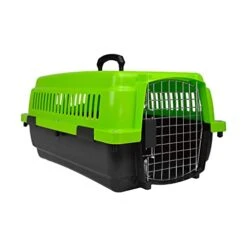 PACK LEADER | Rigid Carrier For Small Dogs And Cats | Safe Metal Grid | Includes Food Dish | Heavy Duty Design For Safe Travel | Size 57 X 39 X 31 Cm | Assorted Colour -Dog Supplies Store 41BrWI3UdxL