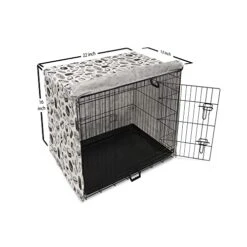 Lunarable Soda Dog Crate Cover, Fast Food Burger Pizza Hot Dog Junk Unhealthy Meal Menu Wings Restaurant, Easy To Use Pet Kennel Cover For Small Dogs Puppies Kittens, 22 Inch, Charcoal Grey And White -Dog Supplies Store 41DZO0pMkAL