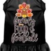 Family, Food, And Football Screen Print Dog Dress Black XS