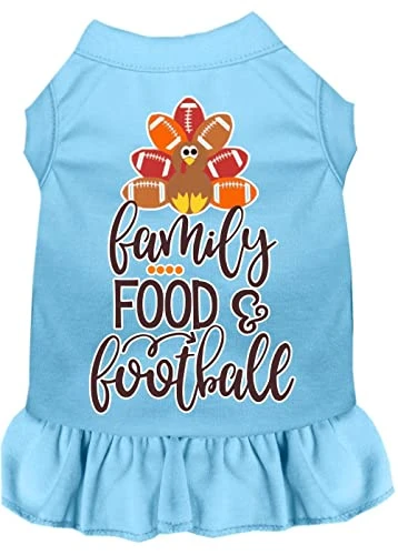 Family, Food, And Football Screen Print Dog Dress Red XXXL 2 Family, Food, And Football Screen Print Dog Dress Red XXXL - Image 2