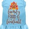 Family, Food, And Football Screen Print Dog Dress Black With Bright Pink XXXL