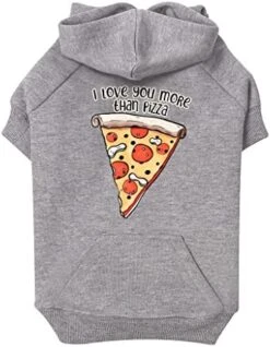 GENERIC I Love You More Than Pizza Dog Hoodie With Pocket - Cute Design Dog Coat - Funny Food Dog Clothing - Gray, 2XL 23 GENERIC I Love You More Than Pizza Dog Hoodie With Pocket - Cute Design Dog Coat - Funny Food Dog Clothing - Gray, 2XL -Dog Supplies Store 41FjklAUTL. AC 1