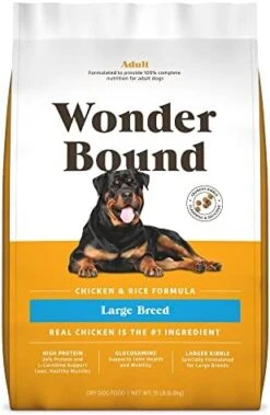 Amazon Brand - Wonder Bound Large Breed, Adult Dry Dog Food, Chicken & Rice, 30 Pound Bag 12 Amazon Brand - Wonder Bound Large Breed, Adult Dry Dog Food, Chicken & Rice, 30 Pound Bag -Dog Supplies Store 41GEoQCv AL. AC
