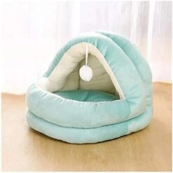 YangYan Removable Cat Bed House Kennel Nest Pet Nest Sofa With Ball Toys Dog Kennel Sofa House Cushion Cat Pet Products Kitten Bed (Color : Dark Blue, Size : M) -Dog Supplies Store 41GNWygjNjL. AC