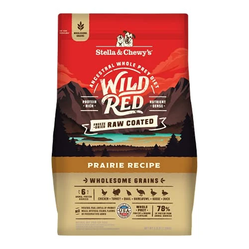 Stella & Chewy's Wild Red Dry Dog Food Raw Coated High Protein Wholesome Grains Prairie Recipe, 3.5 Lb. Bag 1 Stella & Chewy's Wild Red Dry Dog Food Raw Coated High Protein Wholesome Grains Prairie Recipe, 3.5 Lb. Bag