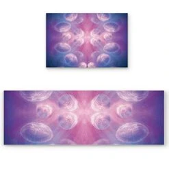 Durable Natural Rubber Door Mat 2 Pack Of Machine Washable Floor Carpets Sea Ocean Creature Aquatic Animals Jellyfish Personalized Area Runners Non Slip Rugs For Kitchen Entry