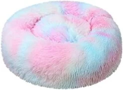 AIRCODE Plush Pet Litter Sleeping Bed, Comfortable Plush Kennel Dogs Pet Litter Deep Sleep, Washable Cat Donut Bed, Faux Fur Donut Cuddler Cat Bed (Multicolor13, 15.754X10.6IN) -Dog Supplies Store 41I7S2V0jpL. AC