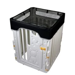 SAZAO Dog Playpen Cover, Dog Playpen Sunshade Cover, Mesh Dog Playpen Top Cover, Fits 35.8 Inches 4 Panels Playpen (Color : Black) -Dog Supplies Store 41IAWwb9IVL