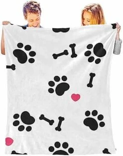 InterestPrint Bed Blankets Dog Paw Bone Food Bowl Ball Toy Throw Blanket For Couch Durable Blanket Warm Blanket For Everyone 70"(W) X 80"(L) 20 InterestPrint Bed Blankets Dog Paw Bone Food Bowl Ball Toy Throw Blanket For Couch Durable Blanket Warm Blanket For Everyone 70"(W) X 80"(L) -Dog Supplies Store 41Is4AqLPmL. AC