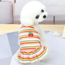 Sexy Soft Pet Clothing Dog Dresses Summer Cherry Pattern Pink White Yellow Cool Shirt Skirt Puppy Cat Dress Costume A2 L -Dog Supplies Store 41Is4IMCpxL. AC