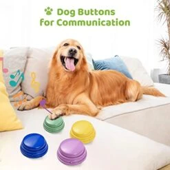 YALIYA 4pcs Colorful Large Voice Recording Buttons For Dog Training 30s Recording & Playback Dog Buttons For Communication Pet Training Buzzer Battery Powered Recordable Sound Buttons With Mat -Dog Supplies Store 41JpCcszbXL